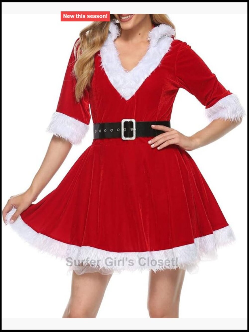 Mrs Claus Christmas Hoodie Dress Sexy Cosplay Costume Nightwear